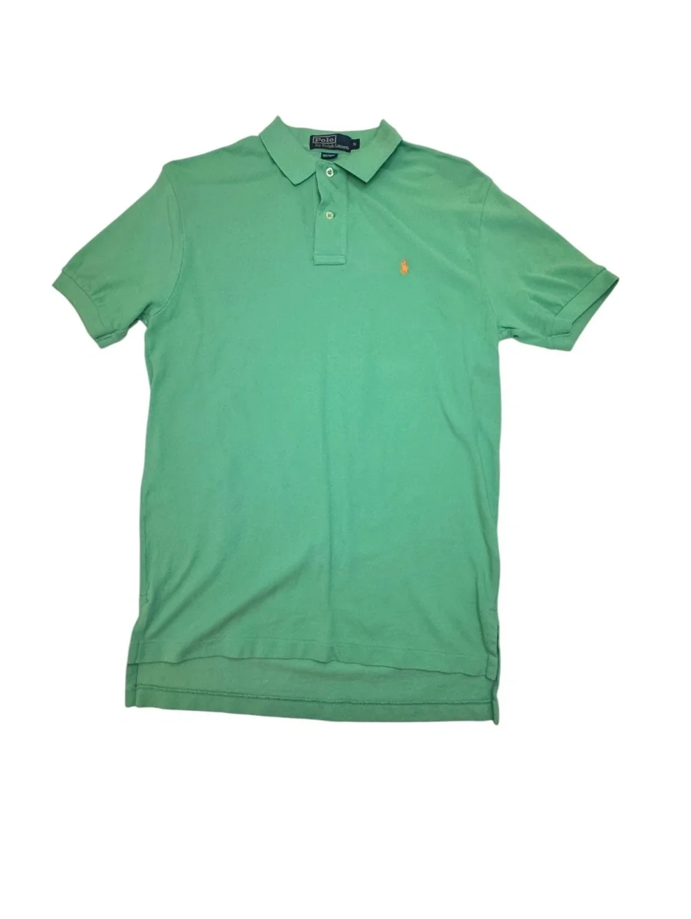 Polo Ralph Lauren Custom Fit Mesh Polo Shirt Men’s Small Green Orange Pony